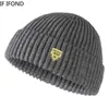 Модная вязаная шапка-бини, мужская повседневная короткая нитка в стиле хип-хоп, зимняя теплая мешковатая шапка без полей, тюбетейка, 230920