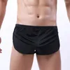 Mutande Intimo sexy da uomo Boxer Pantaloncini Arro Pantaloni da uomo in seta di ghiaccio Home Sleepwear Gay Mutandine con bordo arrotondato