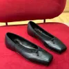 Comfort klassiek Loafer leren damesschoenen met vierkante neus Ballerina's instappers Geklede schoenen leren buitenzool Luxe designerschoenen Fabrieksschoeisel Wandelen Kantoorschoenen