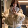 Women's Jackets Sweet Girl Faux Fur Short Jacket Autumn And Winter Patchwork Long-sleeved Leather Fashion Female Clothes