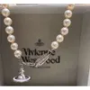 VivianeネックレスデザイナーViviennes Westwoods Luxury Hip Hip Jewlery Colorful Enamel Circle Solid Saturn Pearl Necklace Memale Sweet Cool Style Versatile Luxury