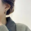 Boucles d'oreilles créoles carrées en treillis pour femmes, bijoux de tempérament, à la mode, automne-hiver, 2023