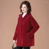 Pele feminina 2023 outono e inverno moda meia-idade velha mãe gorda com capuz vison jaqueta de veludo longo grosso solto casaco M-6XL