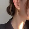 Dangle Earrings Unice Real 18Kオリジナルイエローゴールドファインジュエリーau750シンプルなバランスビームチェーンタッセルドロップ女性ファッションレディ