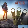 Gadgets de plein air 4pcs Porte-bouteille d'eau Clip Cam Randonnée Nylon Sangle Boucle Crochet Mousqueton Ceinture Sac à dos Cintre Drop Livraison Spor Dhs7D