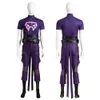 Cosplay Halloween Carnival Miles Cosplay Costume Adult Men Across The Verse Hero Purple Outfit With Props
