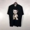 Erkek kadın tişörtleri yaz nefes alabilen üstler tees moda tarzı ayı desen baskılı kısa kollu unisex cadde giyiyor erkek tişörtleri s321n