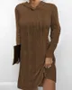 Pulls pour femmes Robe pull à capuche décontractée pour femme Automne / Hiver Couleur unie Pull tricoté à manches longues pour femmes S-XXL 231030