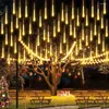 Cordas Thrisdar LED Meteor Chuva Chuva Luz Natal Caindo À Prova D 'Água Gota Icicle Fairy String para Decoração de Férias