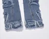 Jeans para hombres Moda High Street Lavado Demolición Empalme empalmado Micro acampanado Y2K Patchwork Retro Hip Hop Denim