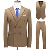 3pieces Wedding Suit Men Odzież Moda Podwójnie piersi solidny Slim Fit Business Formal Naro