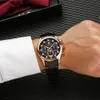 Klasik Otomatik Erkekler Moda Kuvars Analog Dijital GMT Backlight Naylon Alaşım Paslanmaz Çelik Gül Altın Orta Kol saat