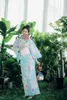 Etnik Giyim Kadın Yukata Geleneksel Japonya Kimono Robe Pogerya Elbisesi Cosplay Kostüm Çiçek Baskıları Vintage Tek Bez