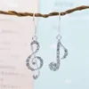 Brincos de parafuso prisioneiro criativo cristal música nota orelha para mulheres menina na moda geométrica assimétrica jóias presente