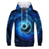 Damen-Kapuzenpullover und bunter, krawattengefärbter, lässiger, magischer Wirbelmuster-3D-Sweatshirt-Hoodie mit Taschenpullover für Herren