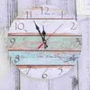 壁時計クリエイティブ地中海の木製丸時計ヴィンテージレトロ（2）時計