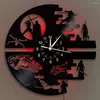 Wall Clocks Science Fiction Movie Theme Clock Record LED Night Light Home Decoration 7 Color Nightlight Boy Gift