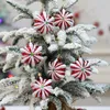 Objets décoratifs Figurines 6pcs boîte pendentif arbre de Noël étoile rouge bonbons flocon de neige boule de Noël ornement année 2024 décoration de la maison cadeau de Noël Navidad 2023 231030