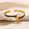 Link-Armbänder, schwarzer Tropfölschlüssel, Manschettenarmbänder für Männer und Frauen, goldfarben, Edelstahl, verstellbares Armband, Vintage-Schmuck, Geschenke
