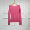 Kvinnors tröjor Naizaiga 100 Superfine Merino Wool Slash Neck Long Sleeve Solid Spring Women Seamless Pullovers Tröja WLHL36 231030