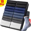 Herensokken 10Pairs Zomer Zijde Ademend Bamboevezel Sport Business Casual Lange Ultradunne Enkel Meias Sox