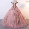 Quinceanera Dresses Princess Sweetheart Appliques Abito da ballo di paillettes con tulle Lace-Up Plus Times Sweet 16 Debuttante Party Birthday Vestidos de 15 Anos Q04