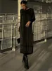 فساتين غير رسمية تُرم عارياً من الدانتيل النحيف الفستان الإناث الأسود أزياء الخريف 2023 ضمادة طويلة الأكمام المرقعة الصلبة.