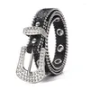 Bälten Y2K Girls Belt Fashion Luxury Design Versatile Jeans Dress Accessories Gothic Retro Pu Leather Rhinestone Pin Buckle Maistband