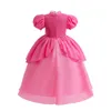 Girl Dresses Biqi Princess Dress Pink Peach Handmade Birthday Party Performance Wear Evening Halloween Anime Cosplay Costume