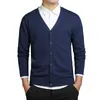 Men's Sweaters 100% Cotton Sweater Men Long Sleeve Cardigan Mens V-Neck Sweaters Loose Solid Button Fit Knitting Casual Style Clothing 231030