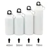 Tumblers 400/500/600 / 750ml DIY sublimação garrafa de água em branco branco reto magro tumbler copo para impressão de transferência de imprensa de calor