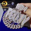 Groothandelsprijs Iced Out Vvs Moissanite ketting Cubaans zilver 925 hanger ketting armband hiphop sieraden Iced Out Cuban Link Cha