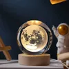 Decorazioni natalizie 6/8 cm Universo Sfera di cristallo Albero di Natale Il Piccolo Principe Sfera di cristallo luminosa a LED con supporto Globo Decorazioni per la casa Regalo di compleanno 231027