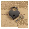 Serrures de porte Serrures de porte Poignées de cuisine Forme de coeur Vintage Mini cadenas en métal Petit sac Valise Lage Boîte Journal Livre Serrure à clé avec goutte Dhhqz