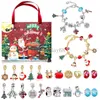 Set di scatole cieche per calendario dell'Avvento con conto alla rovescia di 24 giorni Set di braccialetti con ciondoli natalizi Ornamenti creativi per regali di Natale per bambini fai-da-te