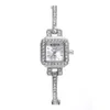 腕時計ファッションラグジュアリーレディースウォッチレディース用エレガントなフルダイヤモンドガール時計のための絶妙なスクエアダイヤルアロイクォーツ