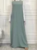 Etniska kläder marocko party klänning muslimska kvinnor abaya set 2 bit ärmlös öppen bön caftan dubai kalkon longue vestidos largo