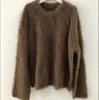 Toteme alpaca wool blended tricolor sweater with round neck wool sweater