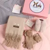 Party Favor Style Autumn Winter Hat Scarf Gloves Box Gray Pink Birthday Wedding Artiklar Baptism gynnar flickvän Presentuppsättning