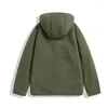 Men's Jackets Fashion Fleece Warm Casual Hooded Zipper Jacket Coat Black Army Green