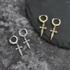 Boucles d'oreilles pendantes 5 paires/lot vente en gros en forme de croix goutte pour hommes et femmes bijoux Hip Hop E016