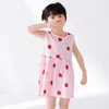 Robes de printemps et d'été pour filles, gilet, sans manches, imprimé coréen, doux, en coton et lin, princesse de 6 mois à 6 ans, 2023