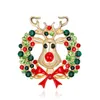 Spille Spille Spilla di Natale Spille Mticolor Strass Smalto Bowknot Renna Per le donne Festa Regalo di Natale Gioielli Placcato in oro Goccia D Dhmqi