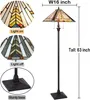 Floor Lamps Tiffany Lamp Living Room 2 Lights Mission Style Stained Glass Reading Light Antique Standing Tall For Bedro