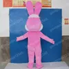 Boże Narodzenie Pink Rabbit Mascot Costumes Halloween Fancy Party Dress Cartoon Posta