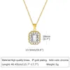 Pendentif Colliers Luxe Carré Bling Zircon Cubique Pour Femmes Mode Charme Bijoux Cadeaux