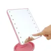 Compact Mirrors LED Makeup Mirror 360 Degrees Rotating ABS Plastic Frame Desktop Cosmetic Mirror Battery Powered 231109