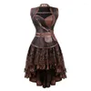 Bustiers & Corsets Sexy Steampunk Overbust And Burlesque Gothic Lace Leather Corset Dress Plus Size Costume Bustier