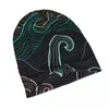 Boinas Otoño Invierno Gorro Sombrero Fino Punto Abstracto Mar Olas Gorros Gorro Cálido Unisex Multifunción Tapa De Cobertura