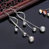 Dangle Küpeler Özel Teklif Charm 925 Kadınlar için Gümüş STERLING Gümüş Moda Takı Tassel Boncuklar Uzun Bayan Partisi Çift Hediyeler